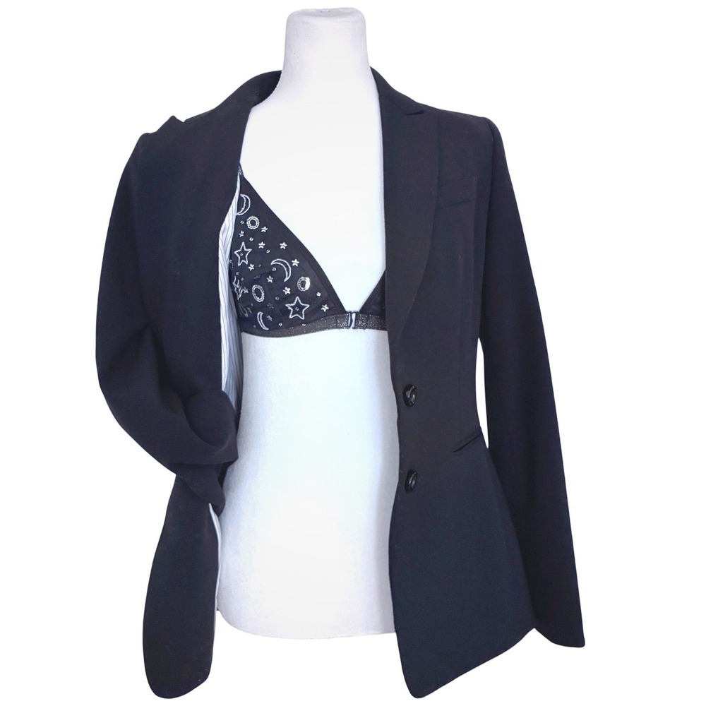 Victoria's Secret Y2K Alt Black Bralette Celestial‎ Stars Magic Sequins Medium